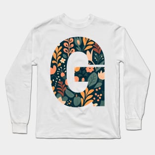 Whimsical Floral Letter G Long Sleeve T-Shirt